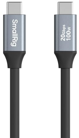 SMALLRIG USB C Datenkabel 1,15 Fuß/35 cm/13,8 Zoll, 3.2 Gen 2x2 Kabel 20 Gbit/s Hochgeschwindigkeitsdatenübertragung, mit PD 100 W Schnellladung, für iPhone - 4788