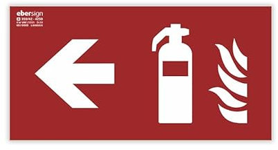 Señal Luminiscente Extintor (Flecha Izquierda), Clase A PVC (1mm) - Normativa ISO y UNE 23034:2023