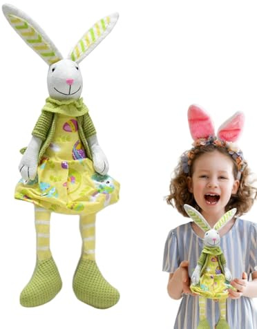 Plüschtier Osterhase, Osterhase, Plüschtier, Lange Beine mit großen Ohren – Tischdekoration mit aus Stoff gefüllt mit Ostern