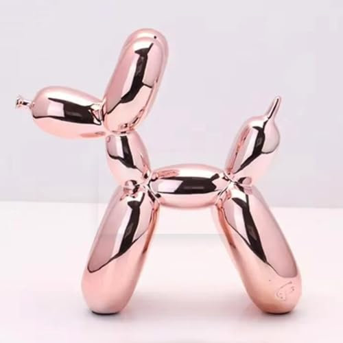 FUWQEPA Chien en Résine Couleur Ballon, Figurines De Décoration Intérieure, Statue d'art De Dessin Animé, Sculpture Moderne pour La Décoration De La Maison Et du Salon(Rose Gold)