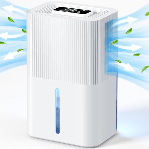 Dehumidifiers for Home, 2700ML Dehumidifier for Bedroom Electric with Ultra Quiet & Auto Shut off 7 Colorful LED, 10H Timer Dehumidifier Portable Dehumidifier for Wardrobe Bathroom Closet RV Garage