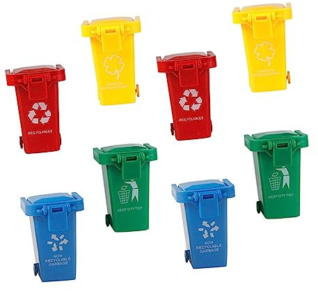 TOYANDONA 8piezas Papelera De Juguete para Plástica para Actividades Educativas Limpieza Infantil para Cumpleaños y Navidad