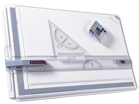 Verstellbares A3-Zeichenbrett, leichter und langlebiger ABS-Kunststoff mit Parallelbewegungssystem zum Zeichnen, Skizzieren und Ausmalen