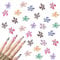 3D Flower Nail Charms, 100 Pcs Colorful Summer Hibiscus Hawaii Flower Nail Rhinestones Gems Clear Resin Lily Floral Nail Art Studs for Manicure Designs DIY Crafts Scrapbooking (Multi-Colored A)