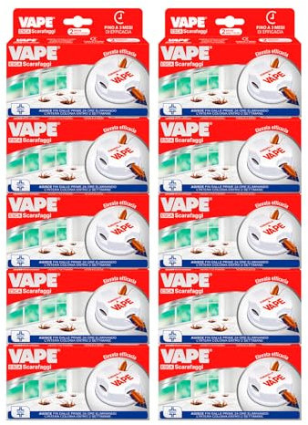 Vape Esca Scarafaggi Insetticida Blatte Disinfestazione per Interni Elimina Intera Colonia Efficace 3 Mesi Prodotto Biocida - 20 Esche