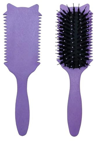 Curly Hair Brush, Lockenbürste, 9.56 * 2.67 Zoll Lila Haarbürste mit Katzenohren, Haarbürste Zum Entwirren für Frauen Lockenbürste Lockenbürste für Definierte Locken und Wellen