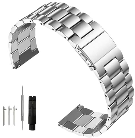 Nizonlaie Cinturini per Orologio Cinturino in Acciaio Inossidabile 14mm 16mm 18mm 20mm 22mm 24mm Cinturino Orologio in Metallo Bracciale Cinturini di Ricambio per Smartwatch per Uomo e Donna
