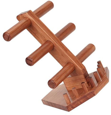 MUCKLILY Massiver Holz Armband Organizer Ständer mit Rutschfester Basis und Glatter Oberfläche für Vintage Schmuck Aufbewahrung und Präsentation Am Tresen in Braun