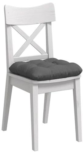 vidaXL Sitzkissen 4 pcs Dunkelgrau 45 x 45 x 12 cm Stoff, Kissen für das Wohnzimmer, quadratisches Design, abnehmbare Bezüge, langlebiger Stoff, Bequeme Füllung