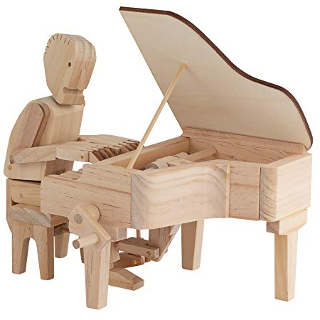 TIMBERKITS- Musician Pianist Puzzle Meccanico in Legno-Kit Costruzione Modello, Colore, PIAN0001