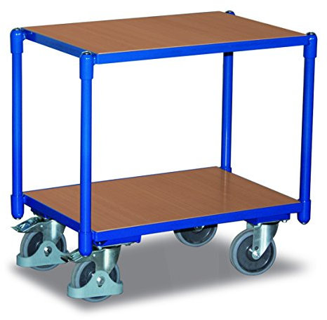 Euro System Roller mit 2 Ladeflächen RAL5010 Enzianblau Rollwagen Kastenroller