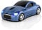 KLEIN Design FTD-MS127 Kabellose Maus, Sportwagen Design, 2.4 GHz Verbindung via Nano-USB-Empfänger, Optischer Sensor, Für Links- und Rechtshänder, in Farbe blau