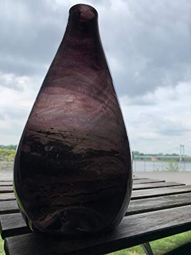 Maison Zoe Glasvase aus Recycling-Glas Yana - lila - klein - Durchmesser ≈ 14cm Höhe ≈ 24cm - 100% Handmade - Blumenvase - Vase mundgeblasen - Dekovase - Tischvase