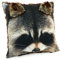 heimtexland ® Kissenhülle Waschbär mit aufgesetzten Ohren 40x40 cm mit Fell - hochauflösender Digital-Fotodruck auf samtig weichem Velour Kissen Hüttenstil Waldtiere Dekokissen Typ587