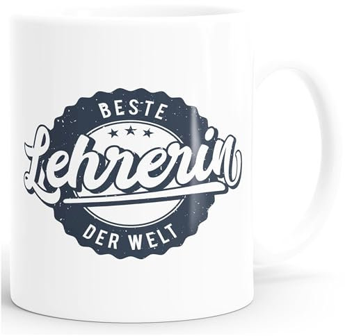 MoonWorks® Kaffee-Tasse Beste Lehrerin der Welt Geschenk-Tasse weiß unisize
