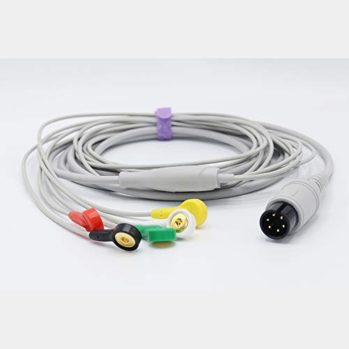 Snap SG5240S di IEC del connettore diretto generale 6pins del cavo 5 Leadwires compatibile di AAMI ECG