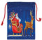 ABAKUHAUS Weihnachtsmann Geschenksack, Bewegen Sie sich auf Schlitten in der Nacht, Nikolas Weihnachts Tasche Tüte aus Stoff für Geschenke, Marineblau Multicolor, 50x65cm