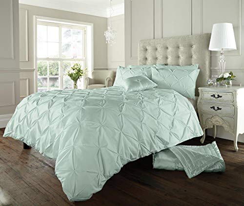 Gaveno Cavailia Alford Pintucks Diamonds Style Luxurious Duvet Cover Sets Quilt Cover Sets Bedding Sets with Pillowcases (Duck Egg, Double)