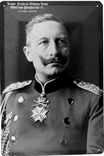Blechschild 20x30 Kaiser Wilhelm II. von Preußen Portrait 1902 im Retro Nostalgie Vintage Design Kaiserreich letzter Deutschen Kaisers Hohenzollern