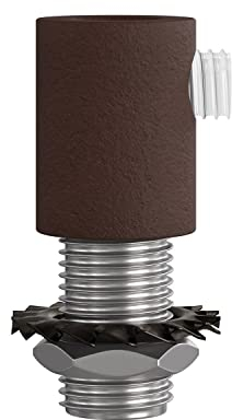 Runde Zugentlastung aus Metall, komplett mit Gewinderohr, Mutter und Unterlegscheibe - Lackierter dunkler Rost