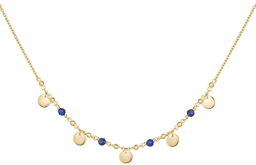 cai Damen Collier 925/- Sterling Silber 40+5cm Glänzend Lapislazuli gelb 274250048-45