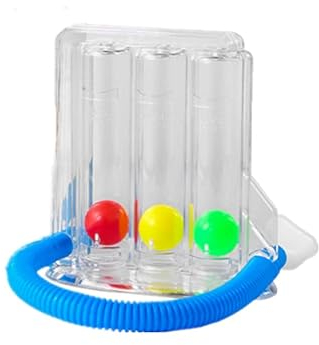 Atemtrainer, 3-Kammer-Atemtrainer für Atemübungen, Therapie, Atembeschwerden, Lungen-Bronchien-Atemtrainer für Logopädie