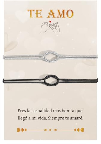 CheersLife 2 Piezas Pulseras para Parejas, Regalos Originales para Parejas | Regalo Aniversario Pareja Destino Regalos Aniversario San Valentín Cumpleaños Para Novio Novia Mujer Hombre Marido Esposa