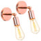 iDEGU 2 Stücke Industrie Wandleuchten, E27 Wandlampe Innen Vintage Lampenschirm aus Metall 180 ° Einstellbare Metall Wandbeleuchtung für Schlafzimmer Badezimmer Flur Wohnzimmer (Roségold)