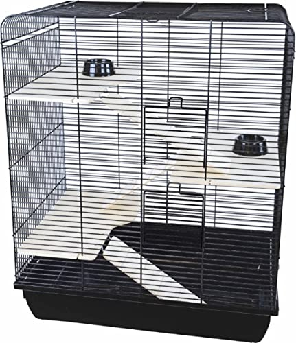 Interzoo Rattenkäfig Remy Holz schwarz/schwarz