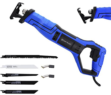 Reciprocating Saw, 900W Corded Recip Saw, 0-2800rpm Variable Speed Electric Saw, 28mm Stroke Length,5 PCS Saw Blades, Ideal for Wood and Metal Cutting
