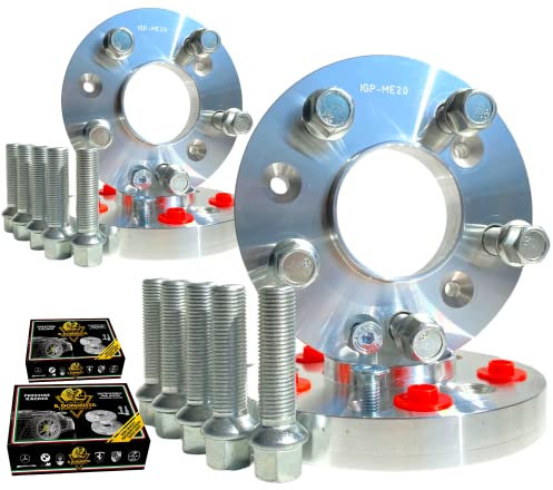 IGP Kit 4 Distanziali Ruote 16 + 20 mm Compatibili Con A3 Q2 Q3 Q4 + Volkswagen Golf 5 6 7 8 + 20 Bulloni in Acciaio Made in Italy