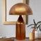 bamyum Lipeo Tischlampe Retro, Pilz Lampe Klein Kupferfarbe, Pilzleuchte, Tischlampe mit Kabel, Retro Nachttischlampe, Vintage Tischleuchte Kupferfarbe, Pilzlampen Wohnzimmer