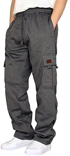 Ainiyo Jogginghose Herren Mehrtaschen Cargohose mit Kordelzug Trainingshose Herren Baumwolle Sporthose Herren Lange Hose Herren Freizeithose Herren Baggy Cargo Hosen Jogginghose