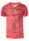 Rusty Neal T-Shirt Herren S M L XL XXL 3XL Wildlederband mit Zier-Nieten V-Neck Verwaschen Used-Look Regular Fit Skull X Wings X Snake Print 297, Farbe:Rot, Größe S-3XL:L