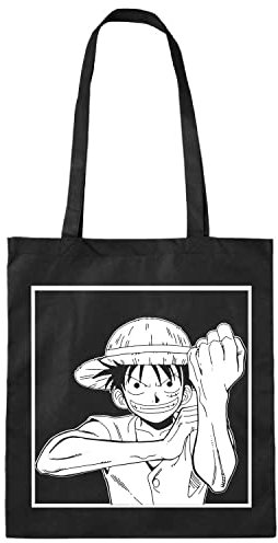 El Desván Nerd Luffy Punch - Bolso de tela tote bag (Negro)