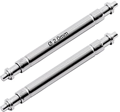 masar 20mm XST200 - Ø 2.0mm –Premium Federstege Uhr Amrband, Uhrenstege, Uhrenarmband, Stege Uhren Armband - Watch Fat Spring Bars, Pins 2,0mm, 2mm - Single Flange - 0.9mm - INOX 316L - 2 pcs
