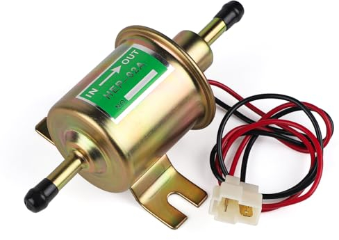 SWAWIS Pompa Carburante Elettrica, 12V Pompa Carburante Universale HEP-02A, Pompe di Benzina Pompe di Gasolio, Bassa Pressione Fuel Pump per Imbarcazioni Motocicli Automobili(Oro)