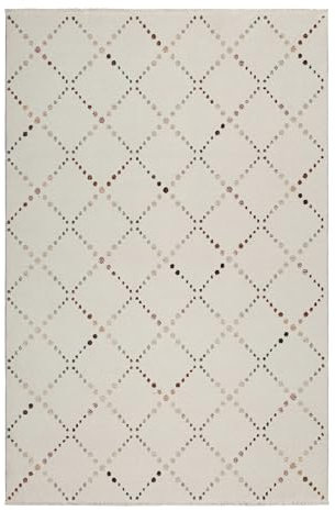 Wecon Home Moderner Kurzflorteppich mit geometrischem Design von Esprit perfekt für Wohnzimmer, Schlafzimmer oder Arbeitszimmer – Ina (80 x 150 cm, beige)