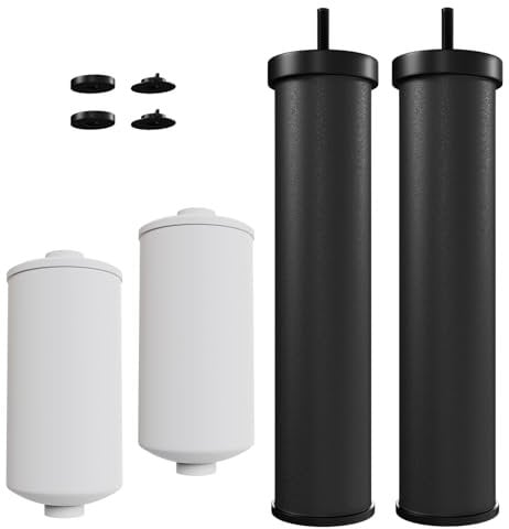 USWF Replacement for Berkey® BB9-2 Black Carbon Filters & PF-2® Fluoride Filters, Gravity-fed Filter Elements Combo Pack, Fits Berkey® Systems, USWF Gravity Water System, NSF/ANSI 372 Certified