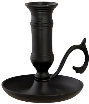 NKlaus Schiebeleuchter Eisen schwarz H 11cm Stilvoller Kerzenhalter im modernen Design für Kerzen Ø 2cm Tafelkerzen