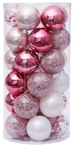 Mehrfarbige Weihnachtsbaumkugeln zum Aufhängen, 6 cm, Kunststoff, Dekoration für Zuhause, Party, Dekoration, 30 Stück