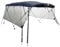 vidaXL 3 Bow Bimini Top mit Mesh-Seitenteilen, Bootsverdeck mit Aluminiumrahmen, Sonnenverdeck Boot Sonnensegel, Weiß Schwarz 600D Polyester