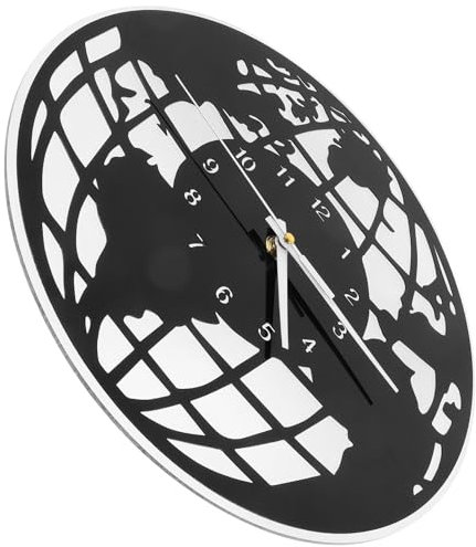 Luxshiny Retro Wanduhr Mit Weltkarte Geräuschlos Kunststoff Für Wohnzimmer Büro Oder Schlafzimmer Vintage Design Ohne Batterie Für Stilvolle Raumgestaltung