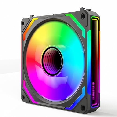 AsiaHorse COSMIQ Ventilateur PC 120MM ARGB [Lot de 1] [FDB] Dasiy Chain Ventilateur RGB 2000 RPM/68.5 CFM/2,05 MMH2O 5V 3PIN ARGB et ventilateur PWM 4PIN durée de vie de 80000H