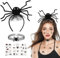 Wolkstello Serre Tete Halloween Araignée, Serre Tête Halloween Femme Enfant avec Colliers Tatouage, Araignée Serre Tête pour Femme Enfant Accessoire Deguisement Halloween Carnaval