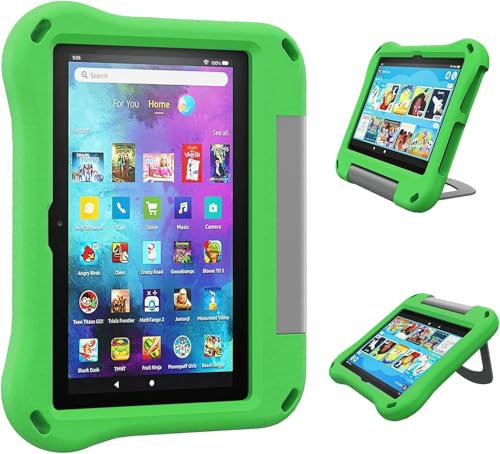 ODQQDO 7 Inch Case Suitable for Kids(12th Generation, 2022 Release) Multi-angle Adjustment Case Thicken Shockproof,Incompatible with 7 Inch iPad Samsung HTC LG Tablet,Green