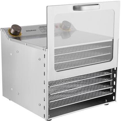 Dehydrator,6/8/16 Etagen Dörrautomaten Dehydrator für Lebensmittel Für Zuhause 6 Etagen Edelstahl Dörrgerät Dörrapparat Dörrautomat Obsttrockner Dehydrator 30-90℃ (A10-8 Ebene)