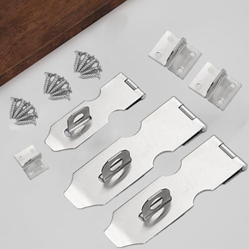 5 Zoll VorhäNgeschloss Haspe, 2stüCke 5 Zoll 304 Edelstahl Sicherheits-Hasps Bringen Sie Ein 2 Zoll Kleines VorhäNgeschloss Haspel Mit, Mit Schrauben, Ideal FüR Den Innen- Und AußEnbereich