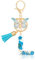 MWOOT Letter Keychain Initiale Schlüsselanhänger Buchstabe L,Alphabet Harz Blume Key Chain mit Schmetterling Quaste Anhänger Handtasche Geldbörse Charm,Blau Blütenblatt Keyring für Frauen (L)