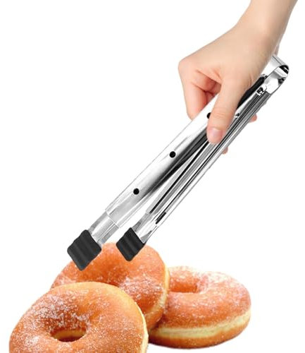 Backzangen – Küchengriffwerkzeuge, Edelstahlzangen, | rutschfeste Grillzangen mit hitzebeständigen Eigenschaften, extra lange Lebensmittelzangen, Pink